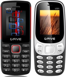 GFive U873 & U331 Combo of Two Mobiles(Black Red : Black)