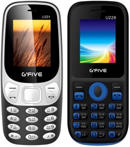 GFive U331 & U229 Combo of Two Mobiles(Black : Black Blue)