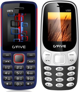 GFive U873 & U331 Combo of Two Mobiles(Blue Red : Black)