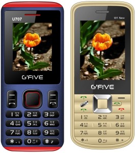 Gfive U707 & W1 Combo of Two Mobiles(Blue Red : Golden)