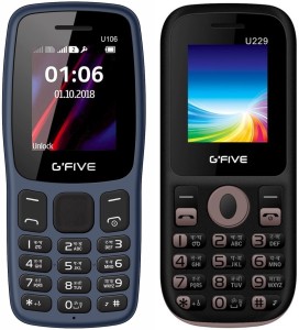 Gfive U106 & U229 Combo Of Two Mobiles(Dark Blue : Black grey)