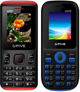Gfive U707 & U229 Combo of Two Mobiles(Black Red : Black Blue)