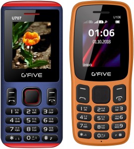 Gfive U707 & U106 Combo of Two Mobiles(Blue Red : Orange)