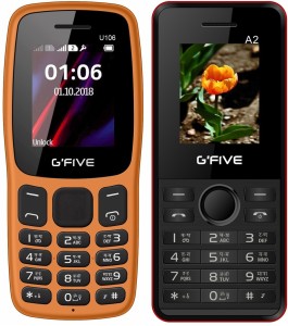 Gfive U106 & A2 Combo of Two Mobiles(Orange : Black Red)