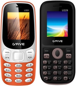 GFive U331 & U229 Combo of Two Mobiles(Orange : Black grey)