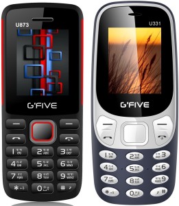 GFive U873 & U331 Combo of Two Mobiles(Black Red : Dark Blue)