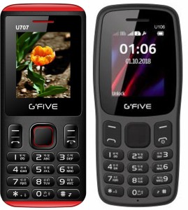 Gfive U707 & U106 Combo of Two Mobiles(Black Red : Black)