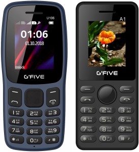 Gfive U106 & A1 Combo of Two Mobiles(Dark Blue : Black Orange)