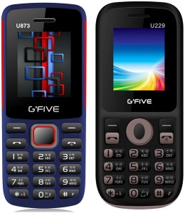 Gfive U873 & U229 Combo of Two Mobiles(Blue Red : Black grey)