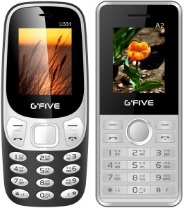 GFive U331 & A2 Combo of Two Mobiles(Black : White)