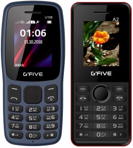 Gfive U106 & A2 Combo of Two Mobiles(Dark Blue : Black Red)