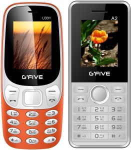 GFive U331 & A2 Combo of Two Mobiles(Orange : White)