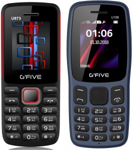 Gfive U873 & U106 Combo of Two Mobiles(Black Red : Dark Blue)