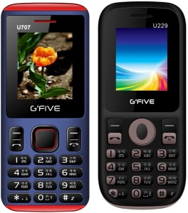 Gfive U707 & U229 Combo of Two Mobiles(Blue Red : Black grey)