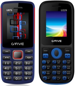 Gfive U873 & U229 Combo of Two Mobiles(Blue Red : Black Blue)