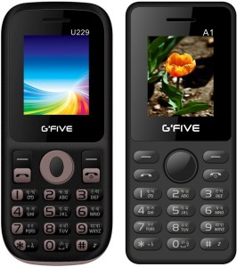 Gfive U229 & A1 Combo of Two Mobiles(Black grey : Black Orange)