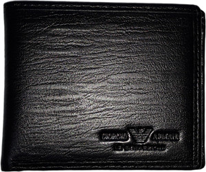EMPORIO ARMANI Men Casual Black Genuine Leather Wallet Black
