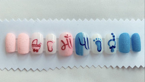 Nails Art baby shower extension Artificial nail Art everlasting nail art  Acrylic full fake nail art set of 10