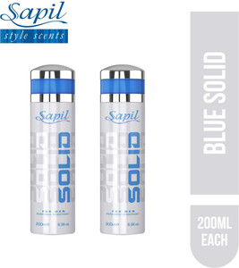 Sapil Solid Blue Perfumed Deodorant For Men 200ml Each Pack of 2 Perfume Body Spray For Men Price in India Buy Sapil Solid Blue Perfumed