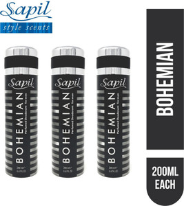 Sapil Bohemian Perfumed Deodorant For Men 200ml Each Pack of 3