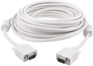 DRMS STORE VGA Cable 15 Pin Male to Male- 10 Meter 10 m VGA Cable(Compatible with Computers, Laptops, Monitors, Projectors, LED, LCD, White)