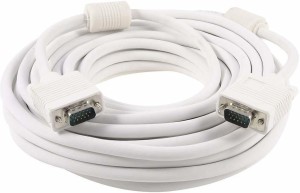 DRMS STORE 15 Meter VGA Cable 15 Pin Male to Male VGA 15 m VGA Cable(Compatible with Computers, Laptops, Monitors, Projectors, LED, LCD, White)