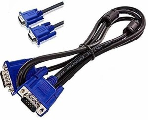 swaggers 1.5 Meter VGA Cable Male to Male 15 Pin VGA- Black 1.5 m VGA Cable(Compatible with Computers, Laptops, Monitors, Projectors, LED, LCD, Black)