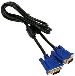 DRMS STORE 1.5 Meter VGA Cable Black Male to Male 1.5 m VGA Cable(Compatible with computer, laptop, plasma projector, LED,LCD, Black)