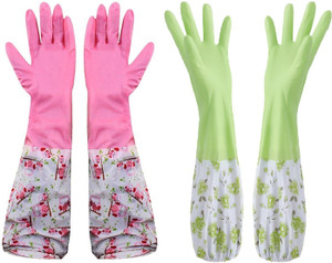 Floral rubber 2025 gloves