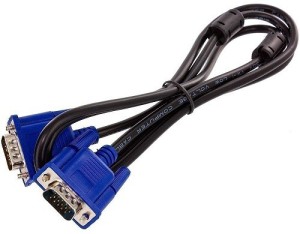 JAMUS tft vga cable 1.5 mtr (Black, For Computer) 1.5 m VGA Cable(Compatible with computer, laptop, tv, Black, One Cable)