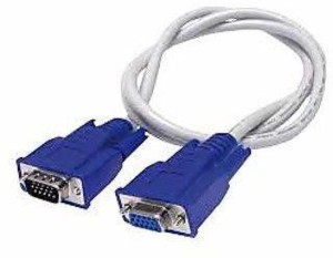 DRMS STORE 1.5 Meter VGA Cable 15 Pin Male to Male VGA- White 1.5 m VGA Cable(Compatible with computer, laptop, projector, LED ,LCD, White)