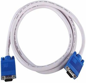 SECURITY STORE Cable 15 Pin Male to Male VGA- White - 10 Meter VGA 10 m VGA Cable(Compatible with computer, laptop, projector, LED,LCD, White, Blue)