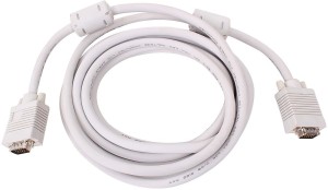swaggers 5 Meter VGA Cable Male to Male 15 Pin VGA to VGA Cable 5 m VGA Cable(Compatible with Computers, Laptops, Monitors, Projectors, LED, LCD, White)