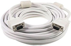 swaggers 20 Meter VGA Cable Male to Male 15 Pin VGA 20 m VGA Cable(Compatible with Computers, Laptops, Monitors, Projectors, LED, LCD, White)