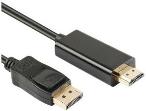 Generix DP Male to HDMI Male Cable Gold Plated DP 1.2 Display Port to HDMI Cable, 1080P Full HD Video for Desktop/Laptop/Notebook/Computer/PC to HDTV/Monitor/Projector 1.8 m HDMI Cable(Compatible with Computer, Laptop Etc., Black, One Cable)