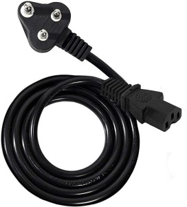 CUDU 3 Pin PC Power Cable IEC Mains Kettle Lead Cord for Power Cable Cord for Desktop PC, Monitor, SMPS and Printer - (1.5 Meter) (Black) 1.5 m Power Cord(Compatible with Computer, UPS, Printer, CPU, Black, One Cable)
