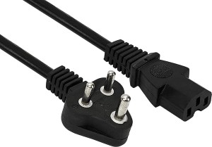 CUDU 3 Pin PC Power Cable IEC Mains Kettle Lead Cord for Desktop/Monitor/SMPS/Printer - (1M, Black) 1.5 m Power Cord(Compatible with Computer, UPS, Printer, CPU, Black, One Cable)
