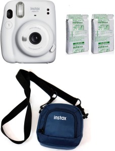 FUJIFILM Instax Mini 11 Instax Mini 11 Ice white with 20 Shot film and Pouch Instant Camera(White)