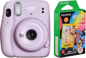 FUJIFILM Instax mini Mini 11 Lilac Purple with 10x1 Rainbow film Instant Camera(Purple)