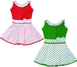 Anush Collections Baby Girl's Midi/Knee Length Casual Dress