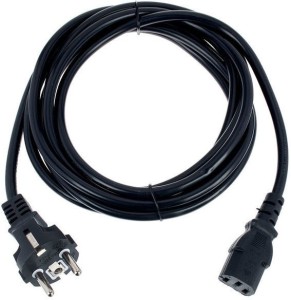 star cs laptop power cable 3 pin 1.5 meter black 1.5 m Power Cord(Compatible with Laptop adapters etc., Black, One Cable)