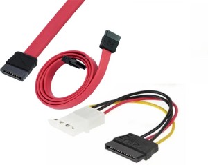 AXINTO SATA CABLE AND SATA POWER CABLE 0.33 m Power Cord(Compatible with COMPUTER, HARD DISK, CD ROM, DVD ROM, Red, Yellow, Black, White)