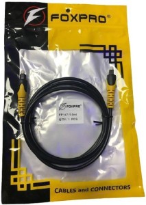 FOXPRO FIBER OPTICAL FP-197- 1.5 M 1.5 m Fiber Optical Cable(Compatible with GAMING CONSOL, TOSLINK Interface, Black, One Cable)