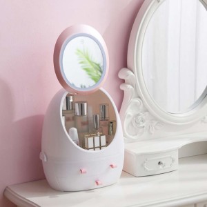Egg Shape(Oval) Makeup Storage Box, Countertop Portable Vanity