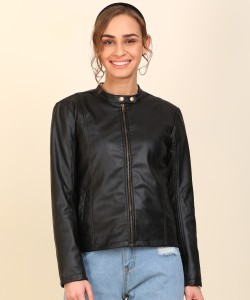 Fvwitlyh Women's Leather Jacket Trim