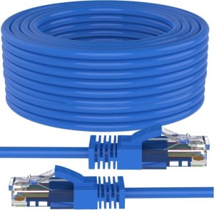 Techy-Tech Cat6 30 meter Ethernet Cable RJ45, LAN, Network, Internet Cable 30 m LAN Cable(Compatible with Laptop, Computer, Blue)