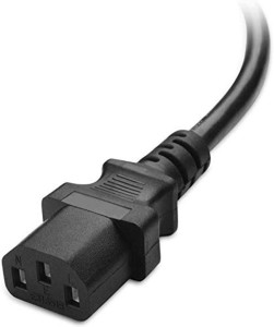 Sadow Premium Series 3 Pin Power Cable IEC Mains Kettle Lead Cord for Desktop PC/Monitor/SMPS/Printer - 1.8M (Black) 1.8 m Power Cord(Compatible with Computer. Printers, Black)
