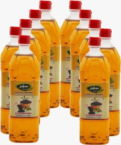 Thanjai Organic Gingelly Oil 10000ml ( 1Lr X 10 ) Sesame Oil Unrefined Wooden Cold Pressed Natural oil for Cooking Sesame Oil Plastic Bottle