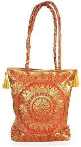 NATURE CART NatureCartt Banarasi Silk Golden Thread Embroidery Traditional Hand Bag for Women Multicolour Multipurpose Bag Multipurpose Bag Flipkart