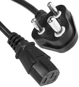 Techy-Tech Premium Series 3 Pin Power Cable IEC Mains Kettle Lead Cord for Desktop PC/Monitor/SMPS/Printer - 1.5 Meter (Black) 1.5 m Power Cord(Compatible with Compters, Printers, Black)